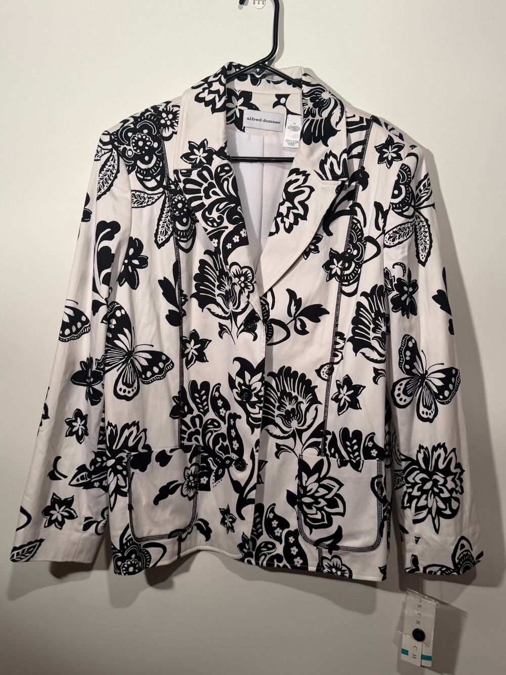 Alfred Dunner Blazer Women's Size 16 Butterfly Jacket NWT